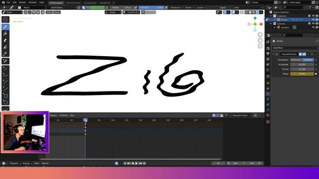 Wave effect in Grease Pencil - Blender 2.93 смотреть онлайн