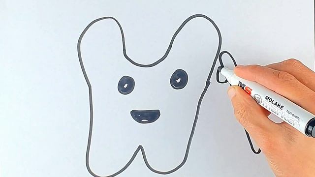 Рисование зубов и зубной щетки для детей /Drawing teeth and toothbrushes for children смотреть онлайн
