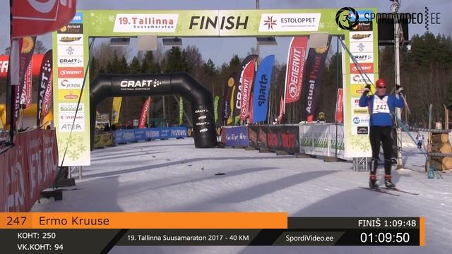 Ermo Kruuse 247 l 19. Tallinna Suusamaraton 2017 - 40 KM смотреть онлайн
