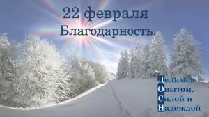 22 февраля. Благодарность.