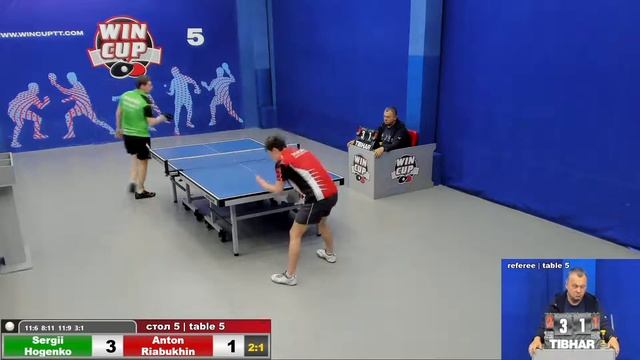 16:30 Гогенко Сергей 3-2 Рябухин Антон cтол 5 ЮГ-4 04.05.22 смотреть онлайн