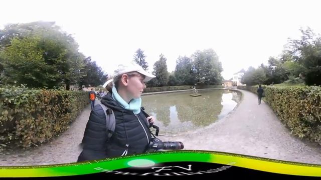 The Unique Trick Fountains of Hellbrunn Palace Salzburg, Austria. 360 video. Virtual reality смотреть онлайн
