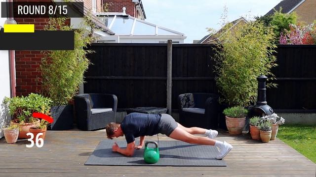 15 min NO Repeat Full Body HIIT / Single Kettlebell Workout / Home Workout смотреть онлайн