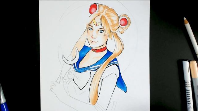 Drawing my Friend as Sailor Moon! смотреть онлайн