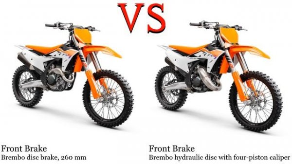 KTM 350 SX F vs KTM SX 505 Test specification comparison