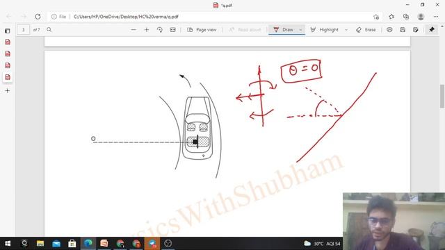 A car moving at a speed of 36 km/hr is taking a turn on a circular road of radius 50 m. A small смотреть онлайн
