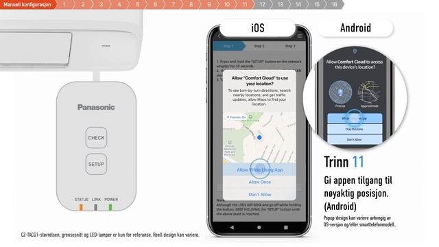NO – Slik Kobler Du Til Comfort Cloud App. Modeller Med Valgfri Wi-Fi-adapter (CZ-TACG1)