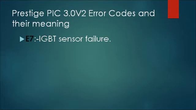 Prestige Induction Error Codes and their meaning PIC 3.0V2 смотреть онлайн