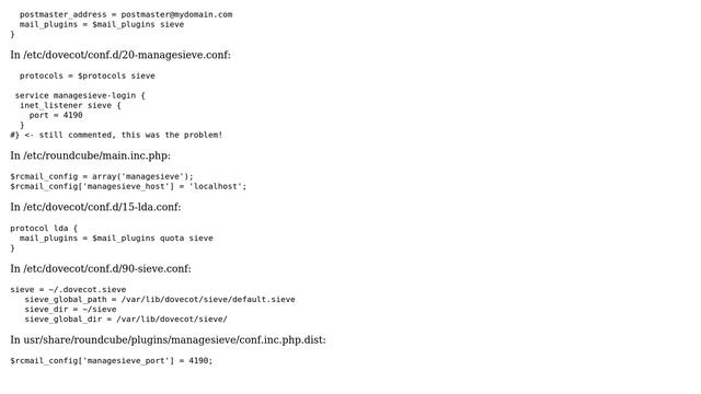 Managesieve unable to connect to server when trying to install Roundcube autoresponder with... смотреть онлайн