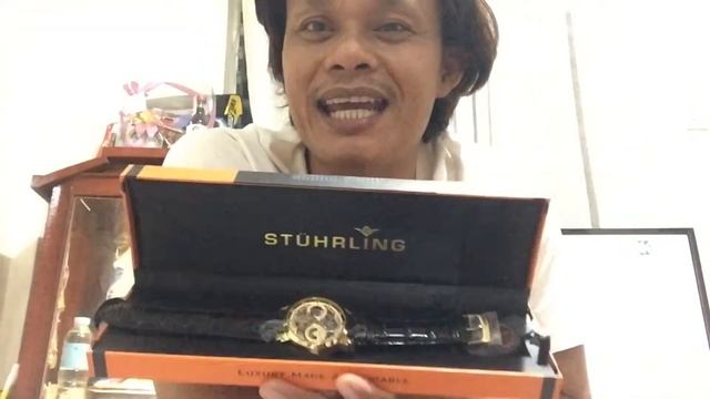 Unboxing STUHRLING ORIGINAL Black Alligator Leather Watch смотреть онлайн