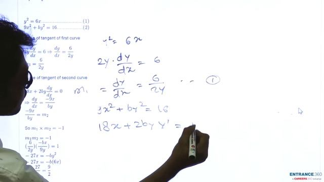JEE Main 2018 Maths Question-If the curves y^2=6x, 9x^2+by^2=16, intersect each other at right смотреть онлайн