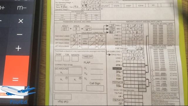 ✈ Boeing 737 LOADSHEET ✈