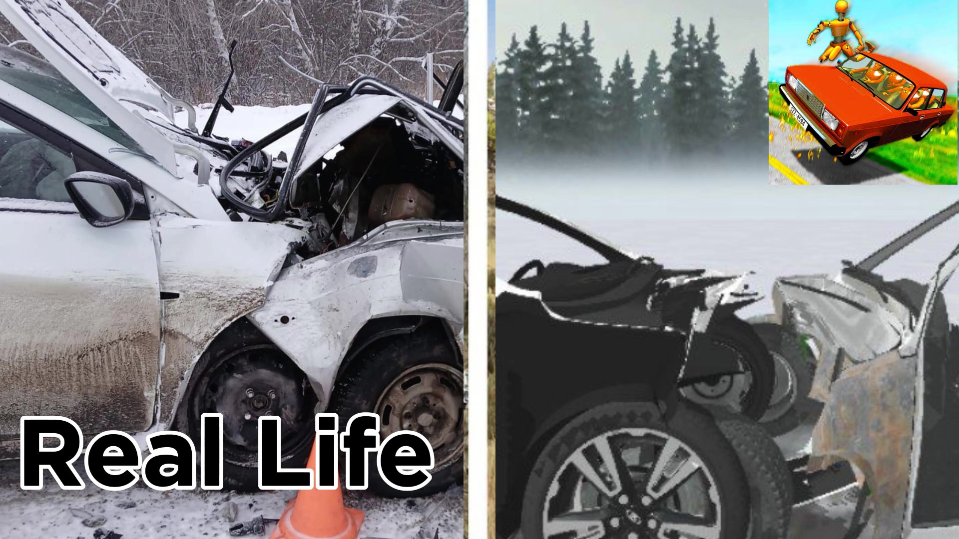 Аварии на реальных событиях в ВАЗ краш тест симулятор 2 #3 смотреть онлайн