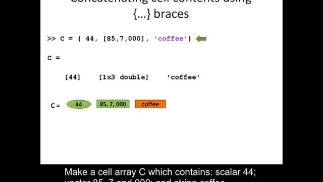 Creating cell arrays in MATLAB. смотреть онлайн