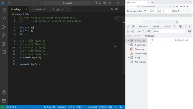 Чем Math объект в JavaScript полезен // Why the Math object in JavaScript is useful _08 смотреть онлайн