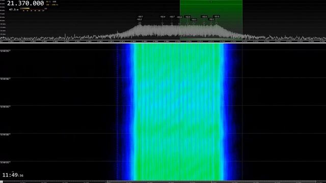 OTHR. BW = 4K0E 25 sps. 21370 kHz CF. 2022-03-22 .1149 UTC. смотреть онлайн