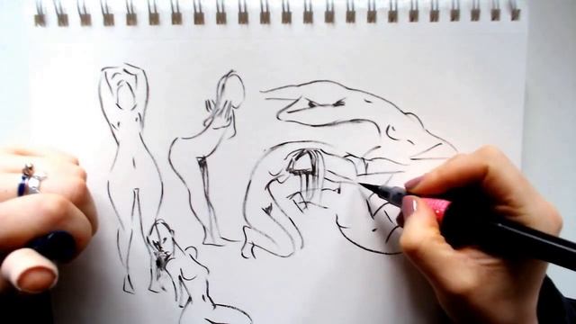 Anatomy study: drawing 30 second poses (2x timelapse) смотреть онлайн