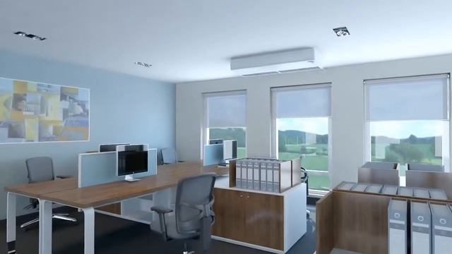 Under Ceiling Conditioner Office - 3D Animation смотреть онлайн
