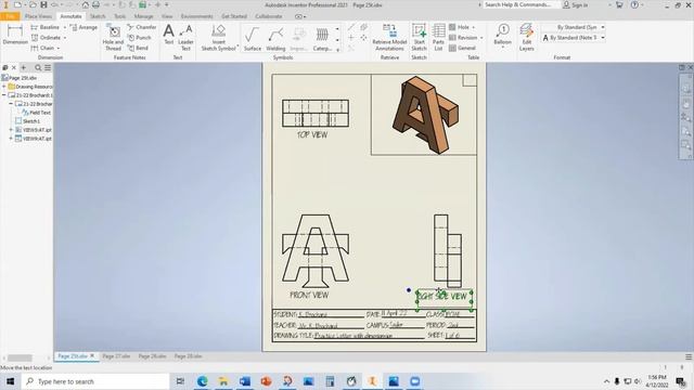 Week 32: How do I create inventor Multiview working drawings with dimensions? смотреть онлайн