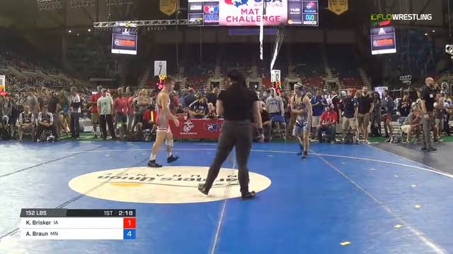 Junior FS 152 Round of 64 - Kevin (Trey) Brisker (IA) vs. Austin Braun (MN) смотреть онлайн