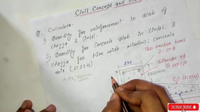 Lintel और chajja मे सरिया और concrete की quantity कैसे निकाले। Lintel beam || смотреть онлайн