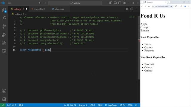 Learn JavaScript ELEMENT SELECTORS easy _64 смотреть онлайн