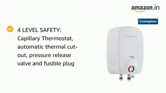 Crompton Rapid Jet 3-L Instant Water Heater with Advanced 4 level Safety (White) смотреть онлайн
