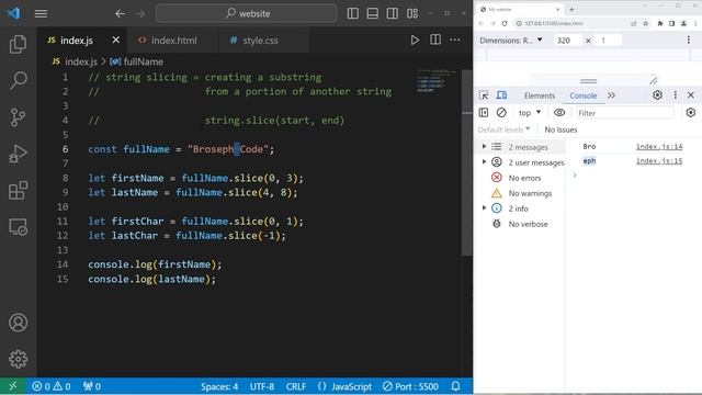 СРЕЗЫ СТРОК в JavaScript // JavaScript STRING SLICING_15 смотреть онлайн