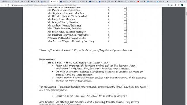 Update on LASD Board of School Directors смотреть онлайн