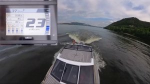 Ходовые испытания лодки Салют 585 НТ с мотором Yamaha 150 л.с.  и стальным винтом 13 3/4 19 шаг.