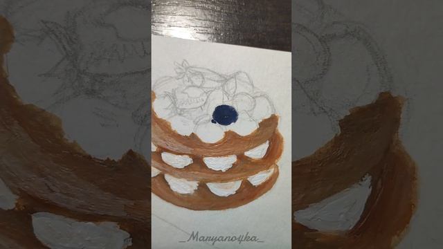 Я снова с вами!🍰🖌️ #рисование #выпечка #краски смотреть онлайн