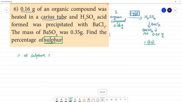0.16 g of an organic compound was heated in a carius tube and H2SO4 acid смотреть онлайн