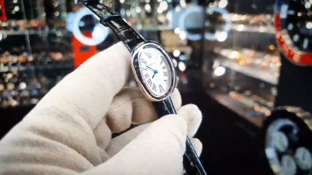 Часы женские Baignoire DE Cartier черный ремешок сталь смотреть онлайн