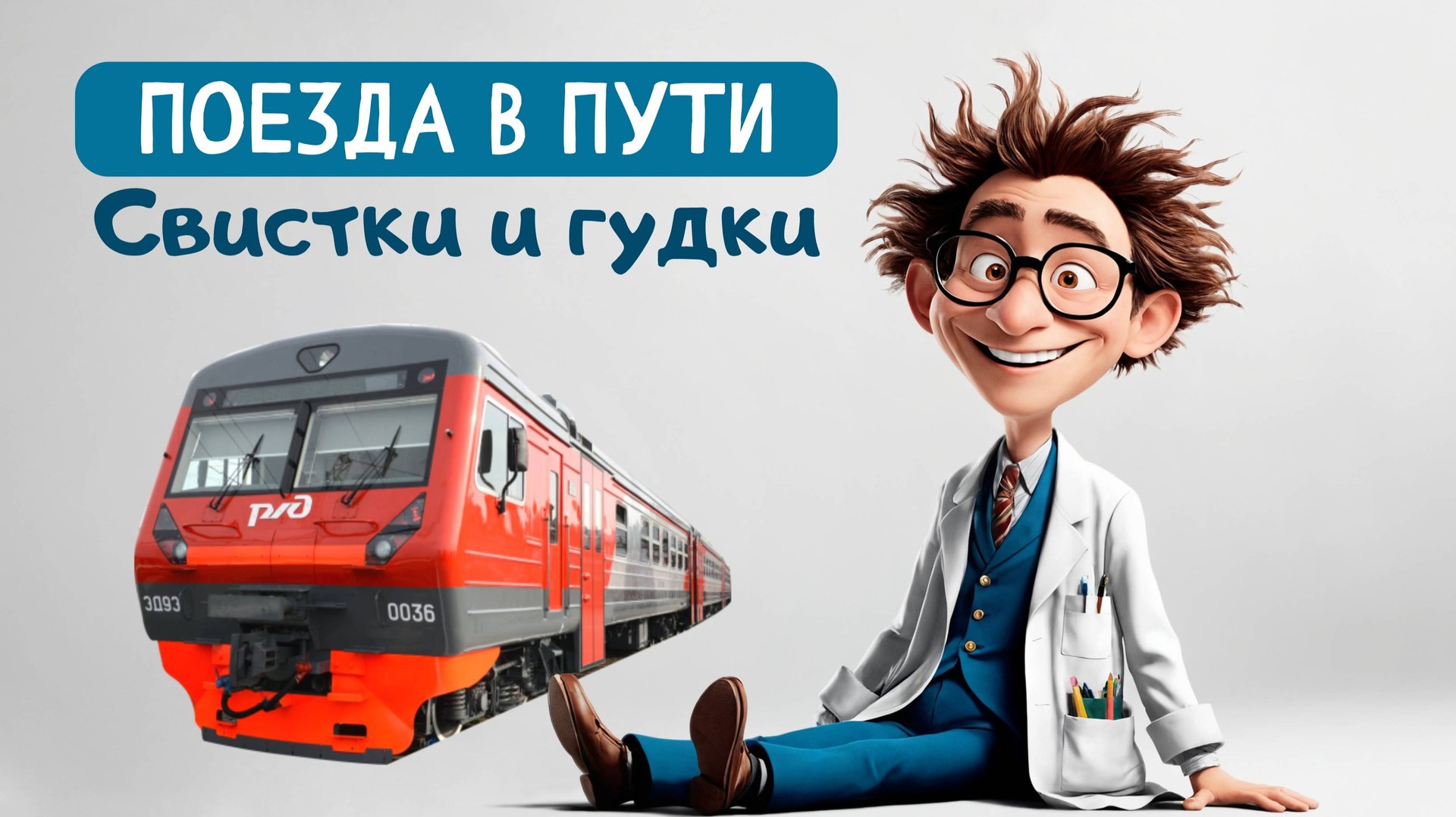 Свистки и гудки. Приветливые поезда в пути! Железнодорожный транспорт. Поезда для детей.