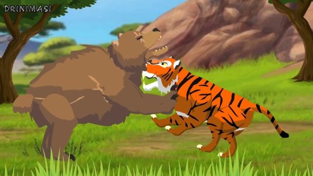 Brown Bear vs Tiger - Animals Battle - DC2 Animation смотреть онлайн