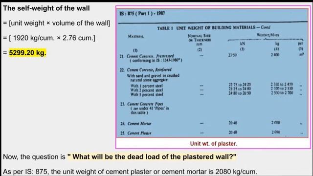 How to calculate the dead load of the brick wall?/ Calculating the self-weight of the wall masonry. смотреть онлайн