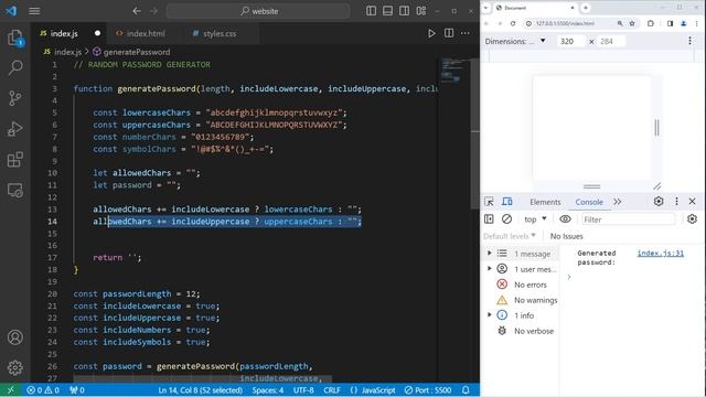 Программа на JavaScript ГЕНЕРАТОР ПАРОЛЕЙ // Build a JavaScript random password generator смотреть онлайн
