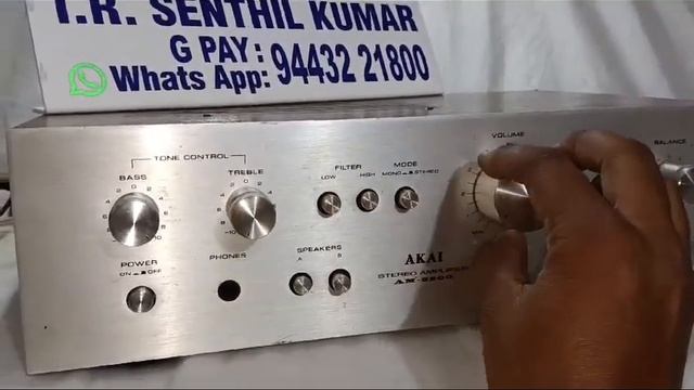 Akai Stereo Amplifier AM 2200 Made  Japan 20 + 20 40 Watts 8 Ohms Rs.28000 Kovai Senthil Electronic