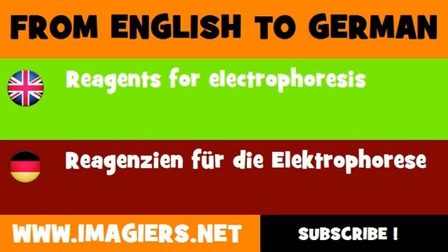 DEUTSCH ENGLISCH = Reagenzien für die Elektrophorese смотреть онлайн