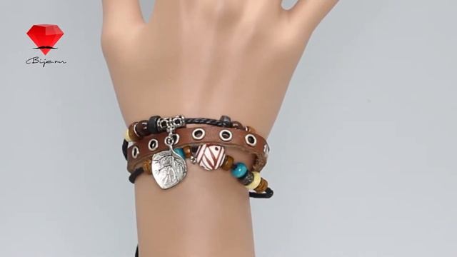 Bije.ru: Кожаный браслет с разноцветными бусинами Caja (Кайа) смотреть онлайн