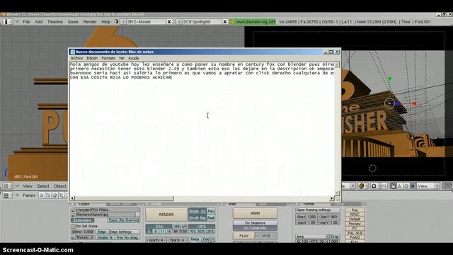 como poner tu nombre en century FOX con blender 2.49 смотреть онлайн