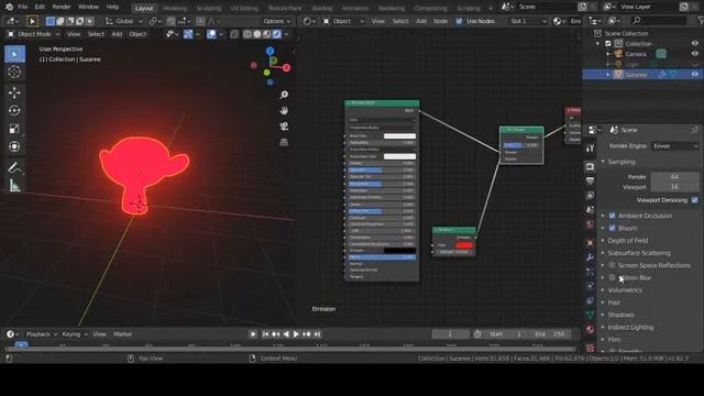 Blender Tutorial | How To Make Emission Material In Blender 2.82 Using Blender Eevee смотреть онлайн