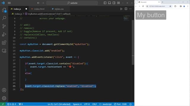 Learn the JavaScript classList property easy _71 смотреть онлайн