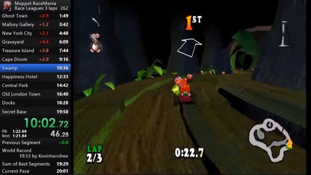 Muppet RaceMania Race League 3 Laps Speedrun in 19:56 смотреть онлайн
