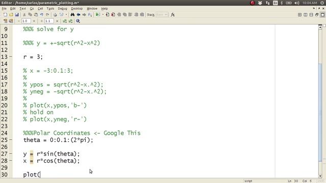 MATLAB Help - Parametric Plotting смотреть онлайн