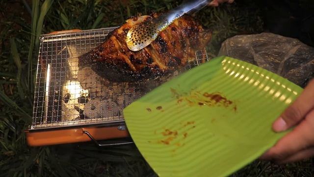 CAMPING IN THE RAIN | grilling fish when camping | Camping in extreme weather смотреть онлайн