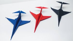 КАК СДЕЛАТЬ САМОЛЕТ ИЗ БУМАГИ.  ОРИГАМИ ИСТРЕБИТЕЛЬ