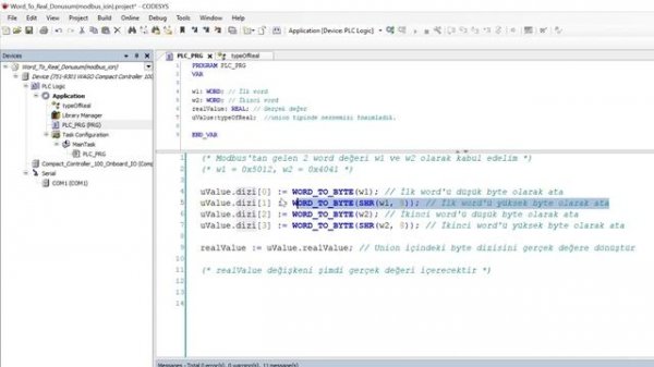 Codesys V3.5 Word TO Real Conversion