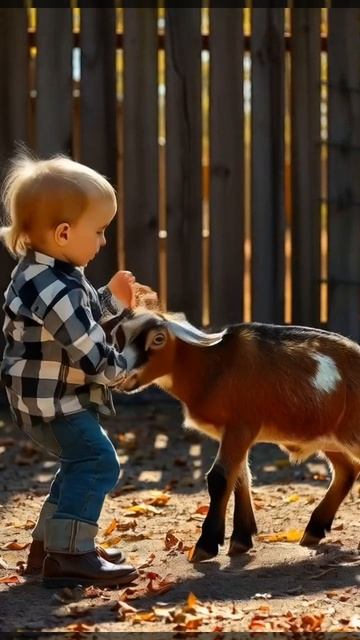 Бой между козлёнком и ребёнком #бой смотреть онлайн