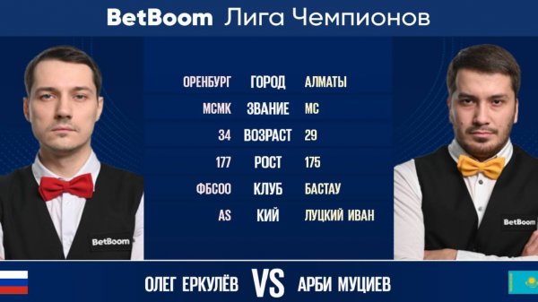 Финал "BetBoom Лига Чемпионов 2022/23" О. Еркулёв (RUS) - А. Муциев (KAZ). Свободная пирамида.